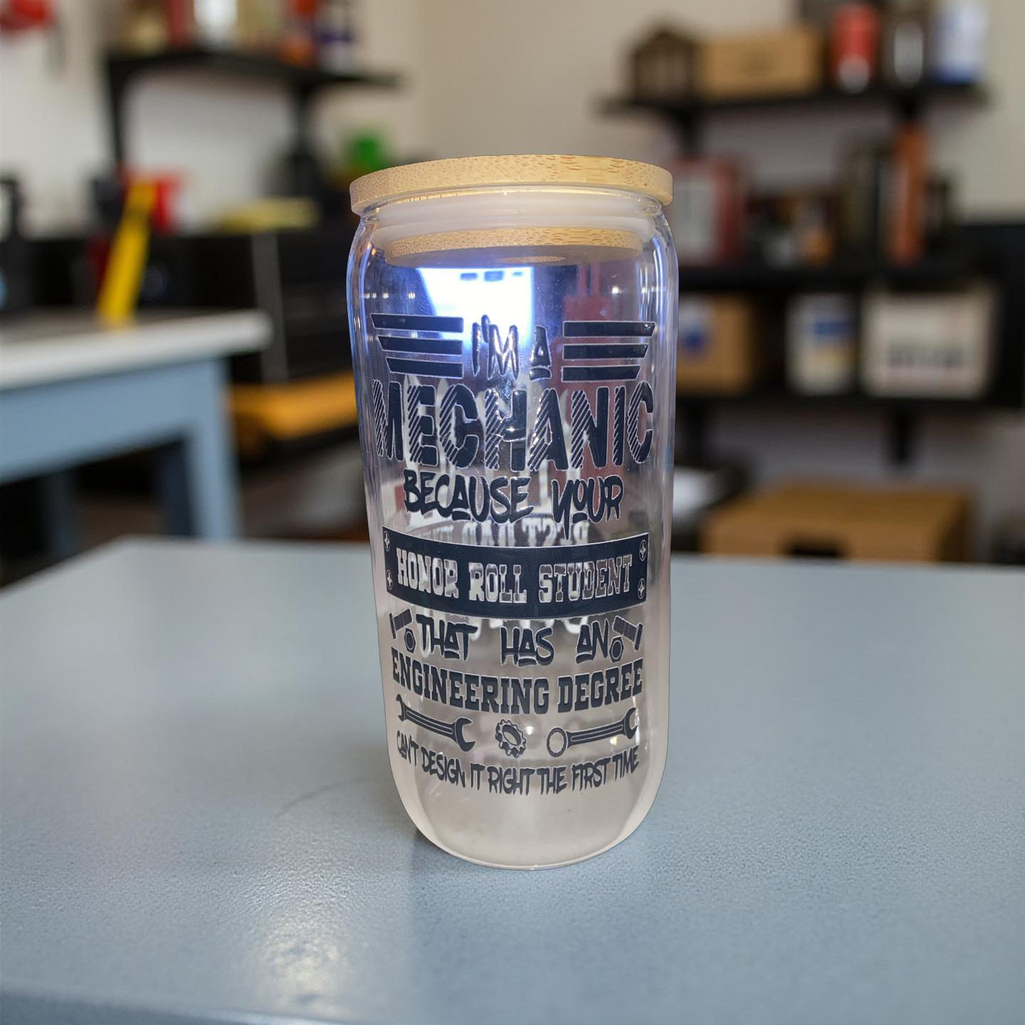16oz glass cup