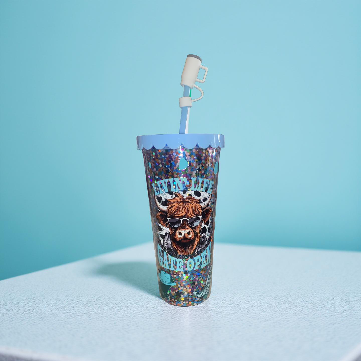 20oz glitter cup