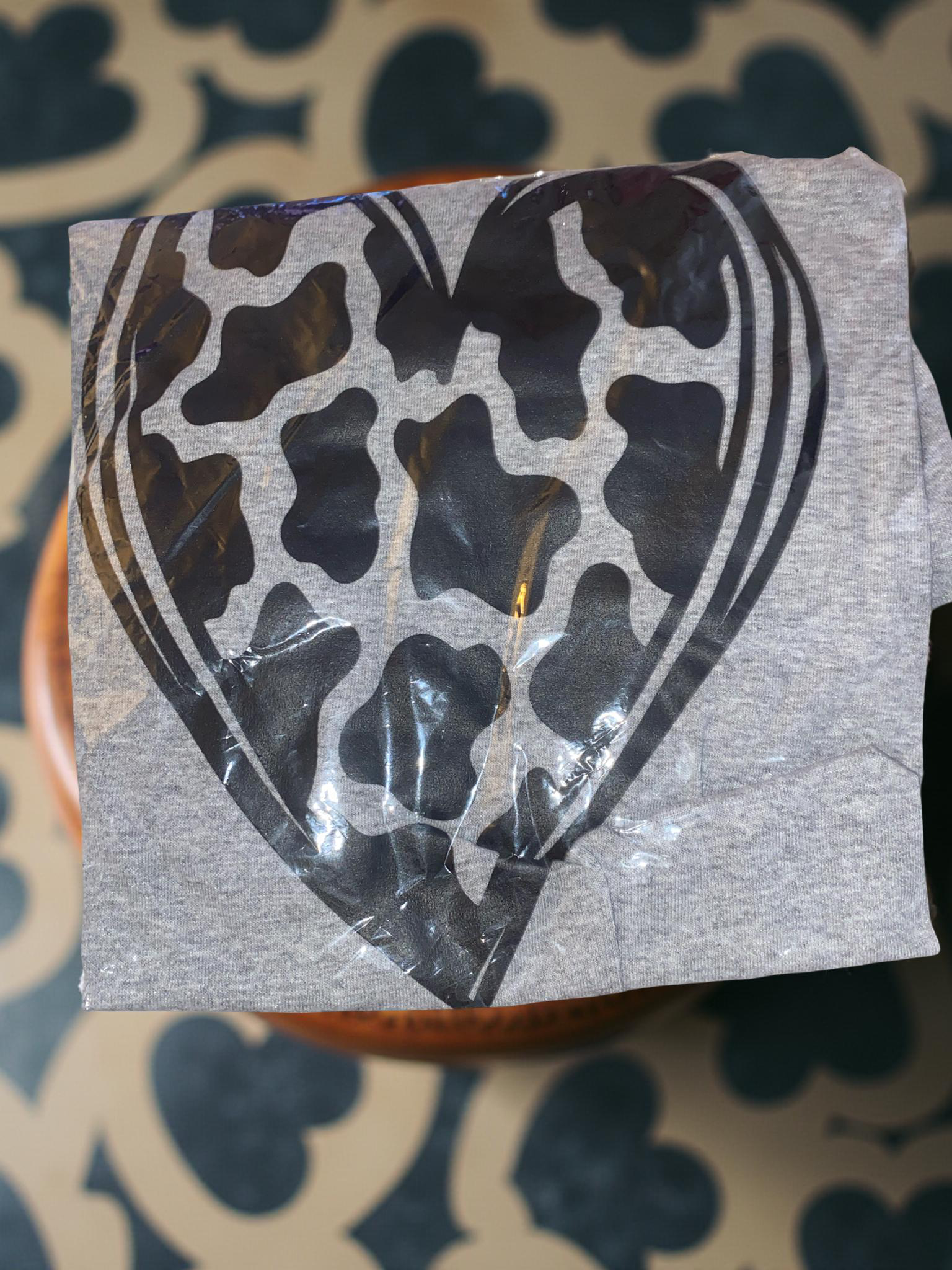 Cow print heart